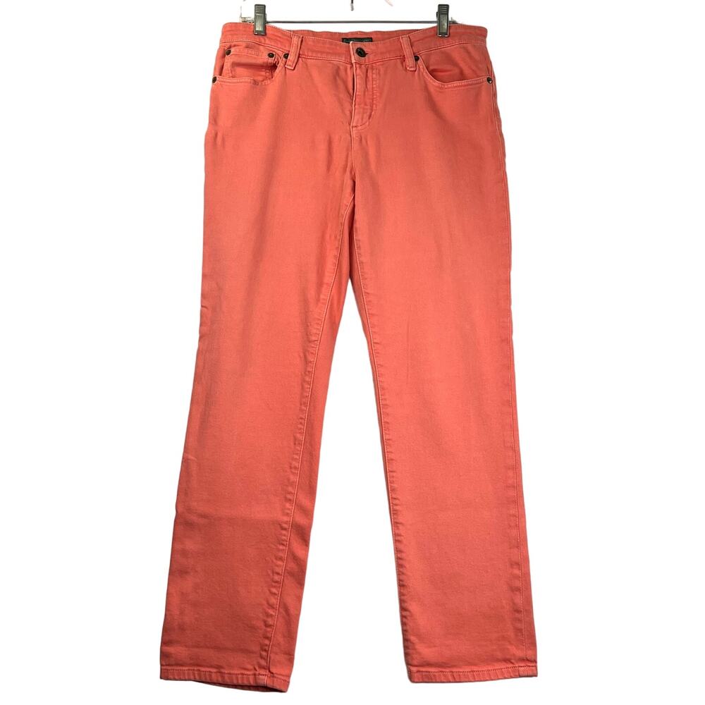Lauren Jeans Company Modern Straight Ankle Jeans in peachy orange, size 12